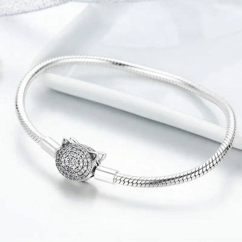 925 Cat Silver Charm Bracelet - Bracelets