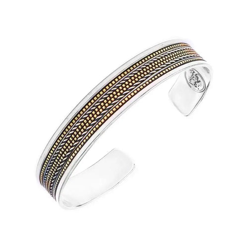 925 Egyptian Silver Bangle for Women with Arabic Design - Multi Color
