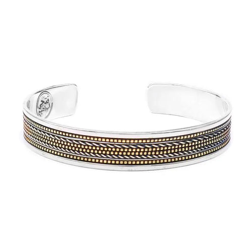 925 Egyptian Silver Bangle for Women with Arabic Design - Multi Color
