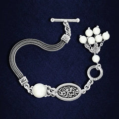 925 Egyptian Silver Bracelet - White - Bracelets