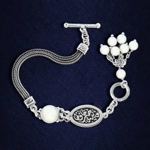 925 Egyptian Silver Bracelet - White - Bracelets