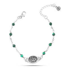 925 Egyptian silver Bracelet With a malachite stone - Green - Bracelets