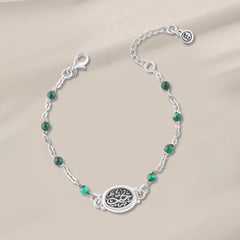 925 Egyptian silver Bracelet With a malachite stone - Green - Bracelets