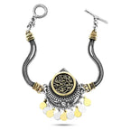 925 Egyptian Women Silver Bracelet - Multi Color - Bracelets