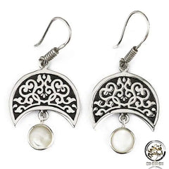 925 Hook Silver Women Earrings and pearl stone - White - Earrings