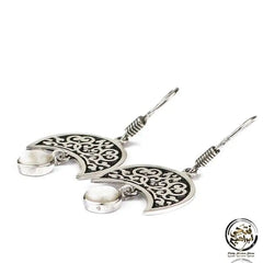 925 Hook Silver Women Earrings and pearl stone - White - Earrings