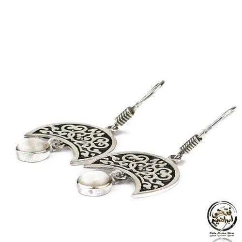 925 Hook Silver Women Earrings and pearl stone - White - Earrings
