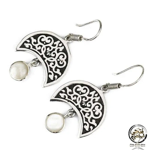 925 Hook Silver Women Earrings and pearl stone - White - Earrings