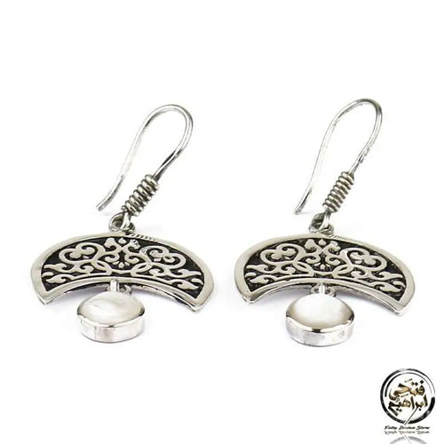 925 Hook Silver Women Earrings and pearl stone - White - Earrings