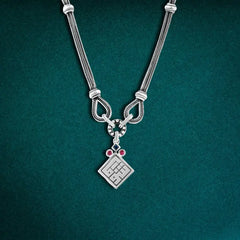 925 Silver Arabic Neckalce With ’Shouq’ in Arabic Calligraphy - Multi Color - NECKLACES