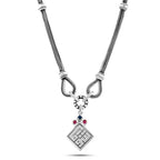 925 Silver Arabic Neckalce With ’Shouq’ in Arabic Calligraphy - Multi Color - NECKLACES
