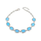 925 silver bracelet plated with platinum with opal stone