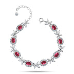 925 Silver Bracelet Platinum Plated inlaid with Zircon Stones - fathyibrahim