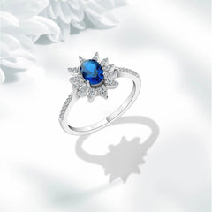 ring 925 Sterling Silver with a sunflower design - Rings