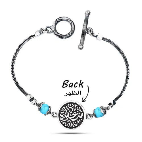 925 Silver Women Necklace Crowned with an Agate Stone Egyptian Handmade - fathyibrahim