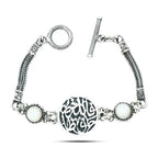 925 Silver Women Egyptian Bracelet - White - Bracelets