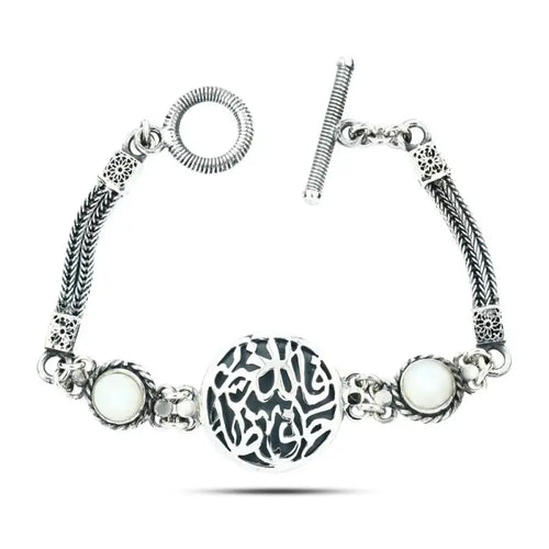 925 Silver Women Egyptian Bracelet - White - Bracelets