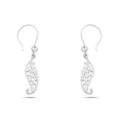 925 sterling silver Arabic-style ajour earring with a textured finish. - Earrings