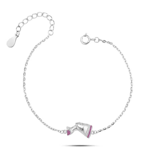 925 sterling silver bracelet inspired by the bust of Queen Nefertiti - Red - Red - Bracelets