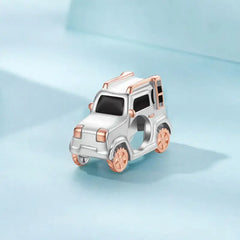 925 Sterling Silver Bracelet Pendant in the Shape of a Car with Bright Colors - Multi Color - Charms