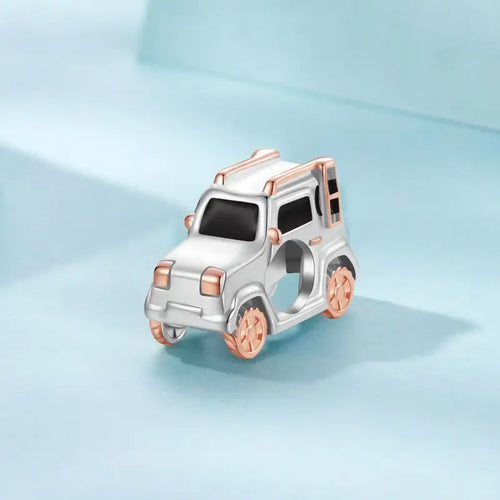 925 Sterling Silver Bracelet Pendant in the Shape of a Car with Bright Colors - Multi Color - Charms