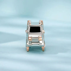 925 Sterling Silver Bracelet Pendant in the Shape of a Car with Bright Colors - Multi Color - Charms