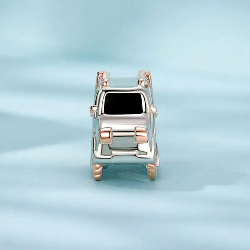925 Sterling Silver Bracelet Pendant in the Shape of a Car with Bright Colors - Multi Color - Charms