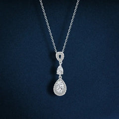 925 sterling silver necklace platinum-plated adorned with zircon stones - Transparent - NECKLACES