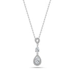 925 sterling silver necklace platinum-plated adorned with zircon stones - Transparent - NECKLACES