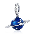 925 Sterling Silver Planet-Shaped Pendant Bracelet - fathyibrahim