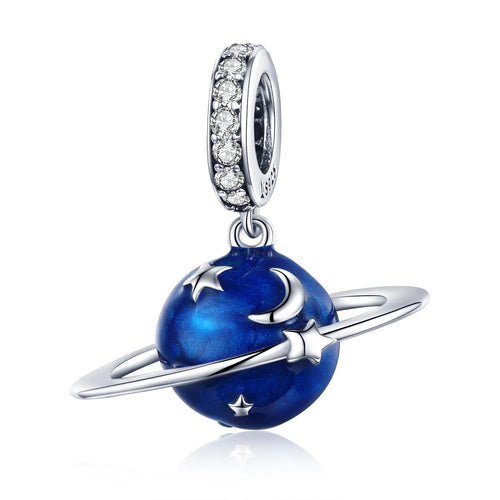 925 Sterling Silver Planet-Shaped Pendant Bracelet - fathyibrahim