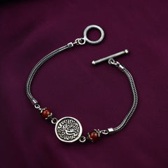 925 Women Silver Bracelet Crowned with Agate Stone - fathyibrahim