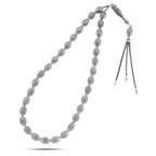 999 silver prayer bead with finely engraved oval-shaped beads - Rosary