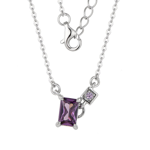 Amethyst Duo Pendant Necklace
