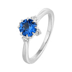 Blue Round Zircon Classic Ring