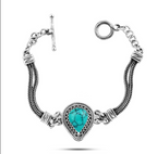 The tear-shaped bracelet, 925 Egyptian silver, crowned with a turquoise stone