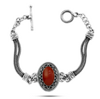 Stone of Kings – Oval 925 Egyptian Silver Bracelet