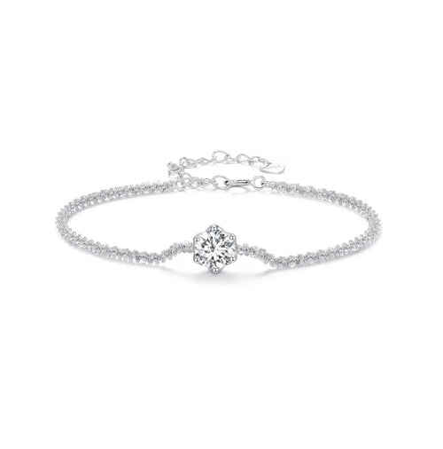 Royal Radiance Moissanite Bracelet – 925 Silver