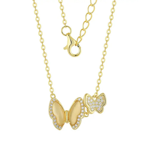 A Golden butterfly 925 Silver necklace