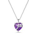 A heart and butterfly design Neklace 925 Sterling Silver - Purple - Purple - NECKLACES
