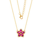 A jasmine flower 925 Silver necklace - Gold