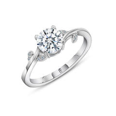925 sterling silver ring designed to resemble a tree branch, adorned with Moissanite gemstones for added elegance.