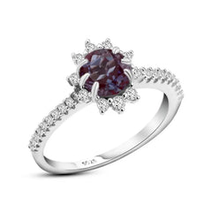 Alexandrite 925 Silver Ring - Multi Color - Rings