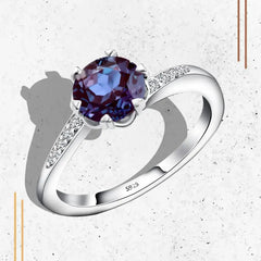 Alexandrite bluish-purple - 925 Silver Ring - Multi Color / 8 - Rings