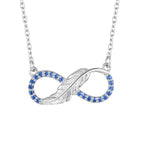 An infinity symbol 925 Silver necklace - Aquamarine - Blue - NECKLACES