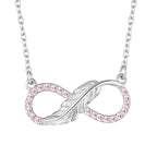 An infinity symbol 925 Silver necklace - Pink - Pink - NECKLACES