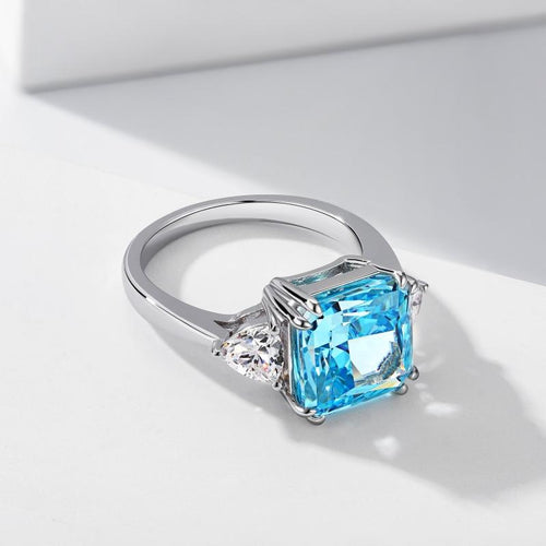 Aquamarine Ice Crushed 925 Silver Ring - fathyibrahim
