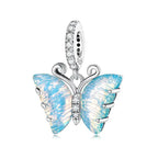 Aurora butterfly 925 Silver Charm - White