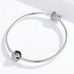 Baby penguin 925 silver charm - White