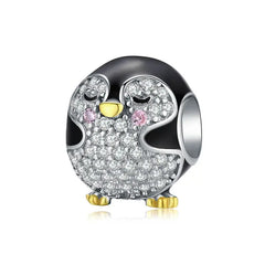 Baby penguin 925 silver charm - White